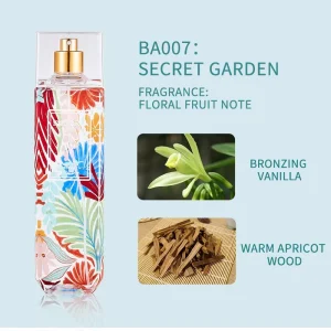 Elegant Romantic 250ml Large Capacity Exquisite Pattern Long Lasting Fresh Floral Fruit Scented Body Spray Womens Perfume