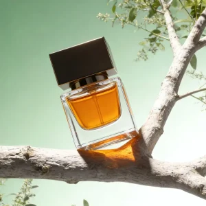 Elegant Square Glass Perfume Bottle 15ml with Black Gold Square Cap Empty Perfume Container for Private Label