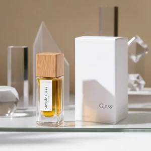 Empty 50ml 100ml Glass Vessel with Wooden Cap and White Gift Box for Perfume Aroma Oil and Natural Scented Products