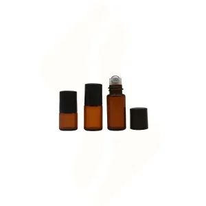 Empty Amber Essential Oil or Perfume Glass Roll on Bottles 1ml 2ml 3ml