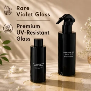 Empty Black 100ml 200ml Room Perfume Oil Diffuser Glass Screw Cap Trigger Spray Bottle Flat Shoulder