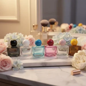 Empty Clear Glass Perfume Spray Bottle Set Flat Shape 50ml 100ml 100pcs MOQ