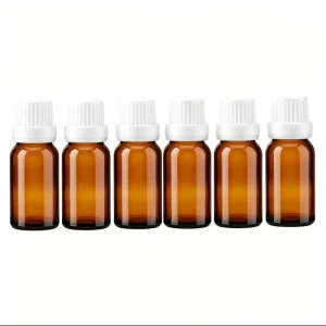 Empty Cosmetic 10ml Brown Glass Essential Oil Bottle with Screw Cap for Aromatherapy Cosmetic Oil Perfume