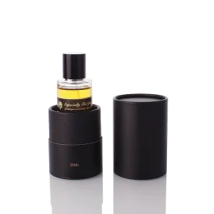 Empty Cylinder Transparent Perfume Refillable Spray Bottle Glass Perfume Bottles 50ml Hot Stamping Spray Packaging