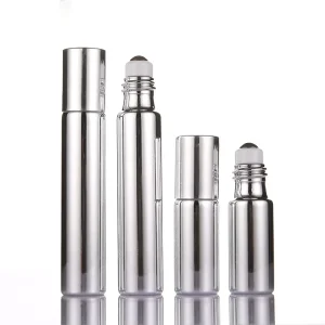 Empty Deodorant Attar Roller Bottles 5ml 10ml Gold Silver Glass Perfume Roll Bottle Fragrance Oil Skin Care Serum BPA