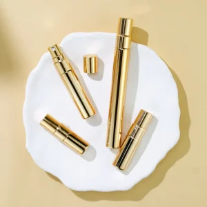 Empty Electroplated Gold Glass Perfume Bottles 2ml 3ml 5ml 10ml Screw Mini Spray Atomizer