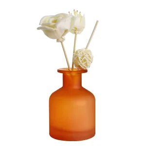 Empty Frosted Orange Reed Difuser Aromatherapy Container Big Belly Aroma Oil Fragrance Perfume Diffuser Glass Bottle Multiple Si