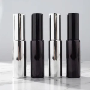 Empty Glass Perfume Bottle Electroplated UV 30ml Screw Cap Pressing Travel Perfume Cosmetics Hydration Spray Dispenser Bottle