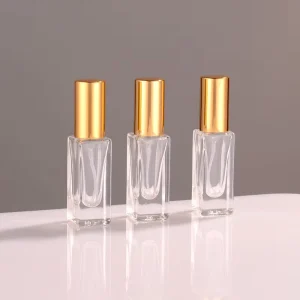 Empty Mini 3ml 5ml 6ml 10ml 15ml 20ml 30ml Clear Square Refillable Perfume Glass Bottles with Thick Bottom