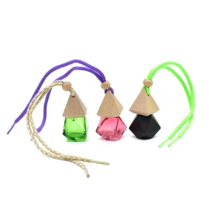 Empty Mini Car Air Fresher Bottle Colored Car Perfume Essential Oil Diffuser Handing Bottle for Aromatherapy