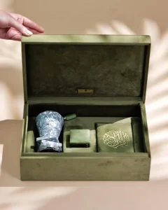 Empty Perfume Boxes Rigid Flip Packaging Luxury Custom Embroidered Velvet Perfume Quran Aromatherapy Diffuser Incense Gift Box