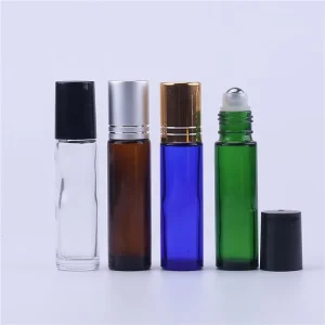 Empty Refillable Glass 10ml Perfume Roll on Bottle with Stainless Steel Roller Ball