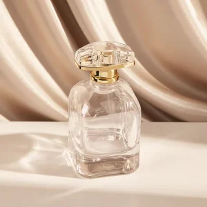 Empty Square Perfume Bottle 50ml Rectangular Glass Spray Pump Bottle for Perfume Packaging