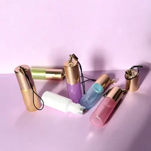 Envases De Cosméticos Cosmetic Packaging Custom Round Color Blush White Green Keychain Roller Empty Container