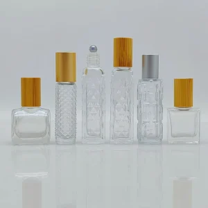 Essential Oil OEM Empty 10ml Rectangle Glass Perfume Rollon Bottle for Custom Packaging