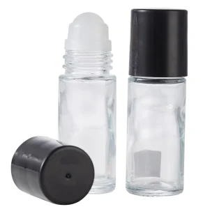Essential Oil Perfume Roll on Glass Bottles 30ml Clear Bottle with Plastic Cap Stainless Steel Roller Ball