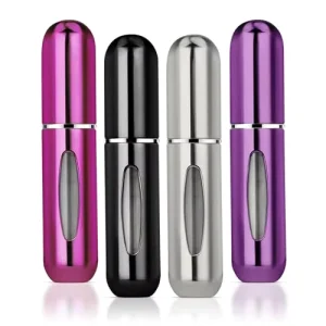 Experience Luxury On the Go Travel Size 5ml Mini Reusable Portable Aluminum Perfume Atomizer Spray Bottle for Lotion & Lipstick