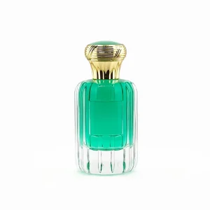 Faceted Crystal Glass Perfume Bottle 30ml 50ml 100ml with Golden Cap Green Color