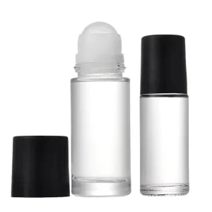 Factory 30ml Glass Roll On Bottle Oil Roller Perfume Glass Bottles for Essential Oils With Black Cap