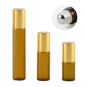 Factory Custom 5ml Roll On Perfume Glass Bottle Amber 2ML 3ML Oil Roll on Glass Bottle With Roller Ball