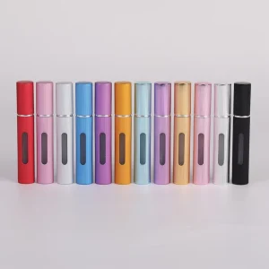 Factory Custom 8ml Aluminum Metal Perfume Atomizer Portable Reusable Mini Fragrances Refillable Perfume Spray Bottle Travel Sets