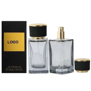 Factory Customized 50ML Rectangular Perfume Bottle with Gold Cap Luxury Men’s Perfume Bottle with Box