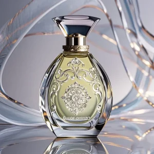 Factory Design Flat Natural Spray Crystal Borosilicate Glass Perfume Bottle 30ml 50ml Crown Cap