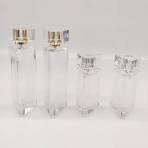 Factory Direct Luxury 30ml 50ml Clear Men’s Perfume Glass Bottle Thick Bottomed Triangular Bottle
