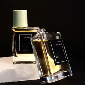 Factory Direct Sales of Men’s Perfume Glass Bottle 100ML Clear Square Body with Plastic Cover 50ML 30ML Sizes