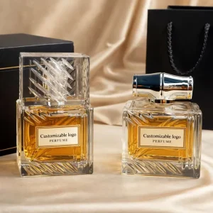 Factory Direct Supply Glass Bottle with Spray Niche Square Perfume Bottle Frosted Textured Glass Perfume Bottle
