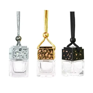 Factory Empty Car Air Freshener Bottle Car Perfume Diffuser Bottles Essential Oil Aromatherapy Fragrance Pendant Glass Bottle