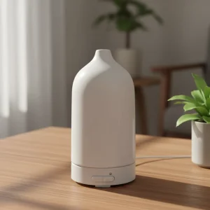 Factory OEM ODM New Arrival Simple Design Essential Oil Humidifier Ceramic Aroma Fragrance Ultrasonic Electric White Diffuser