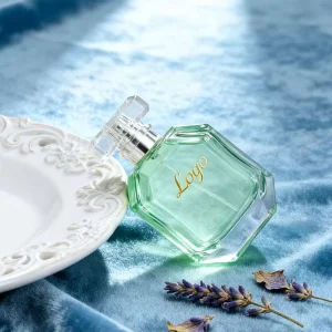 Factory Price Clear Glass Hexagon Perfume Bottles 50ml Press Spray Refillable Empty