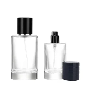 Factory Price Round Clear Spray Glass Perfume Bottles Luxury 50ml 100ml Glass Perfume Bottle