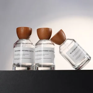 Factory Supplies 30ml and 50ml 100ml Spray Perfume Bottles With Wooden Lid Customized Logo Printing