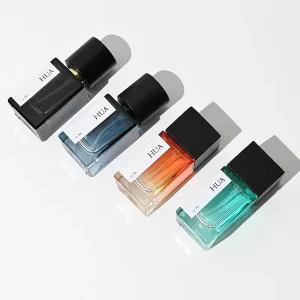 Fancy Luxury Empty 30ml 50ml 100ml Square Shaped Glass Perfume Bottle With Crimp Spray Top