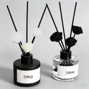 Flameless Home Aromatherapy with Flower Sticks Long Lasting Fragrance Air Freshener Diffuser Aroma Bottles Set