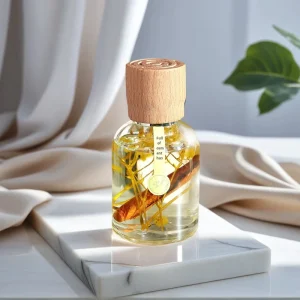 Floating Flower Car Air Freshener Osmanthus Car Perfume Wooden Cover Cylindrical Bottle Men’s Women’s Scent