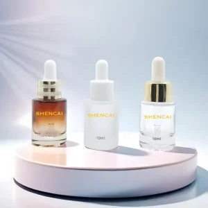 Fragrance 10ml Glass Drip Oil Bottle Portable Metal Style Essential Oil Pump Sprayer Custom Logo Eye Cream