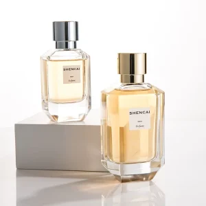 Fragrance Decal Surface 15mm Crimp Pressurized Pump Sprayer Rectangle 30ml 100ml Glass Perfume Bottle Zamac Cap Custom