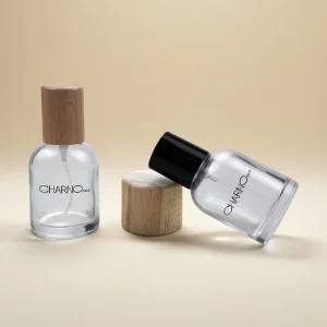 Fragrance Manufacturer Clear Cylinder 30ml 50ml 1.7oz 100ml Glass Perfumer Bottle With Wood Cap