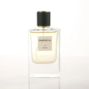 Fragrance Minimalistic Clear Thick Bottom Rectangle 50ml 1.7oz Parfum Crystal Glass Perfume Bottle with Cap
