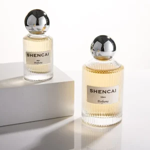 Fragrance Round Small Perfume Glass Bottles 30ml 50ml 100ml Travel Pump Sprayer with Custom Color and Cover