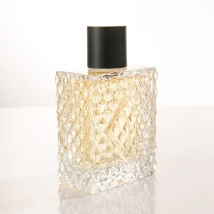 Fragrance Vintage Custom-made Rectangle Carved 100ml Glass Parfum Perfume Spray Bottles with Cap