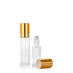 Free Samples Empty 6ml clear Amber Frosted Roll on Glass Perfume Roller Bottle