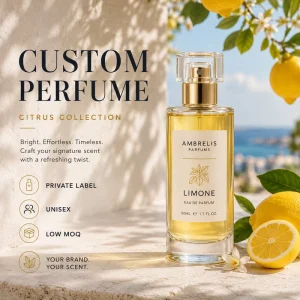 Fresh Lemon Perfume Custom Eco Fragrance Spray Private Label Eau De Parfum OEM Low MOQ Natural Gift Parfums Perfumes Cap Glass