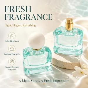 Fresh Scent Crystal Cut Glass Perfume White Ball Cap Custom Formula Ladies Perfume Private Label