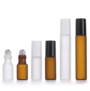 Frosted 3ml 5ml 8ml 10ml Refillable Skincare Serum Massage Essential Oil Perfume Roller Ball Bottles