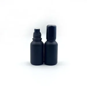 Frosted Black Glass Roll On Bottle for Perfume & Essential Oil Screen Printing 100ml Capacity 100pcs MOQ