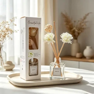 Gift Set Promotion Home Fragrance Natural Fragrance Long Lasting 50ml Aroma Perfume Stick Diffuser With Flower Packaging